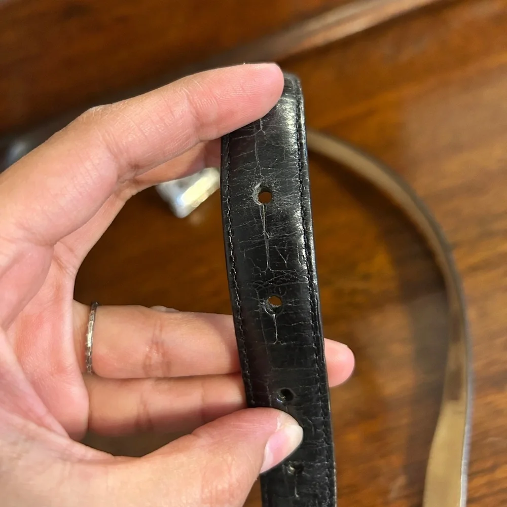 Brighton Classics Leather Belt Sz 28 Heart Buckle